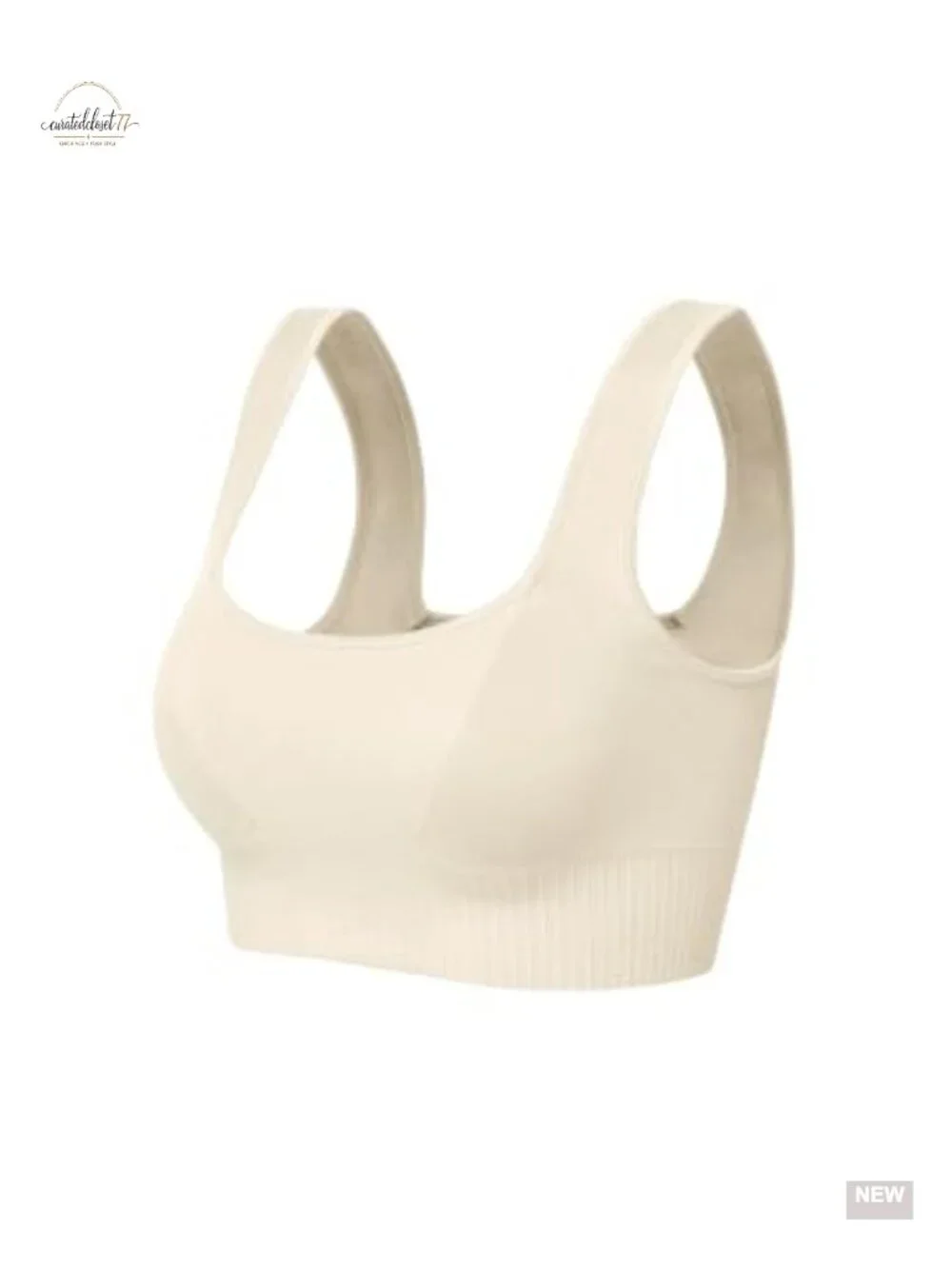 Seamless Square Neck Sports Bra Ribbed Crop Tank Low Back